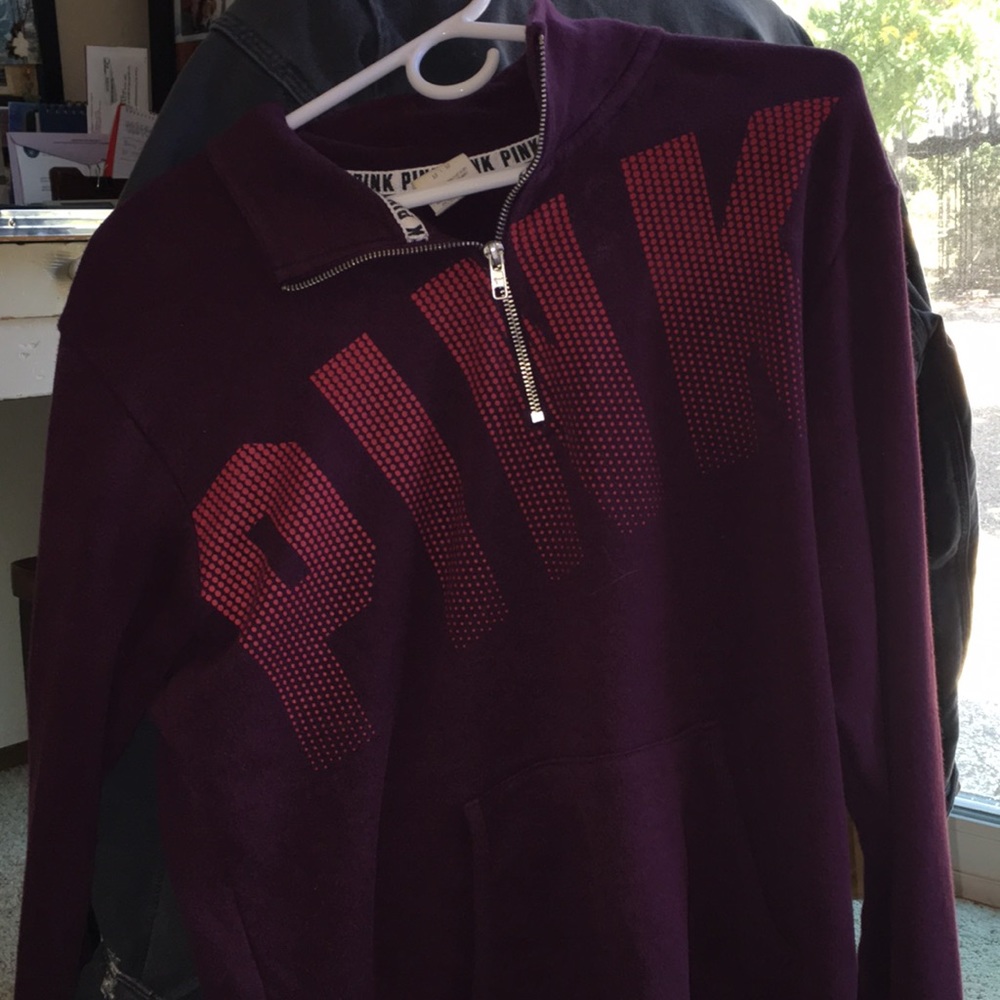 Pink quarter zip purple and pink